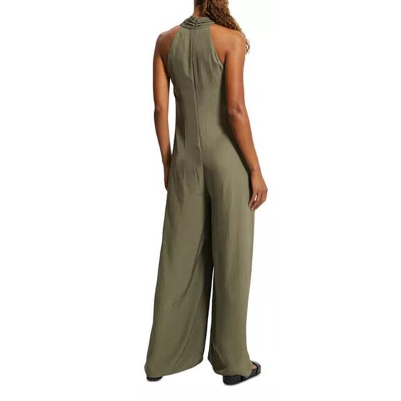 Theory Halter-neck Jumpsuit in Willow Olive Green Size 2 $395 retail - Picture 5 of 11